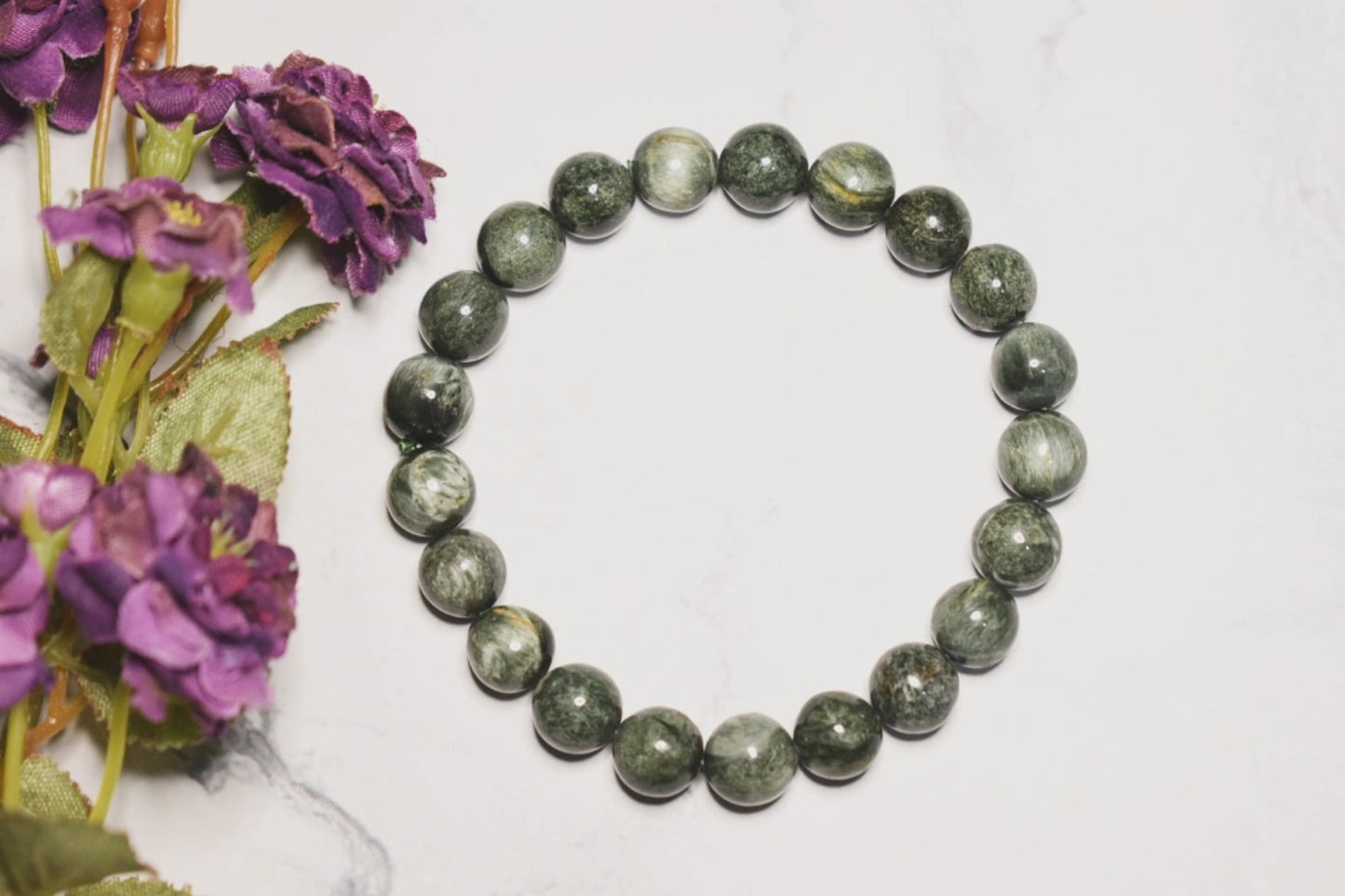 Seraphinite Bracelet - handmade in Québec