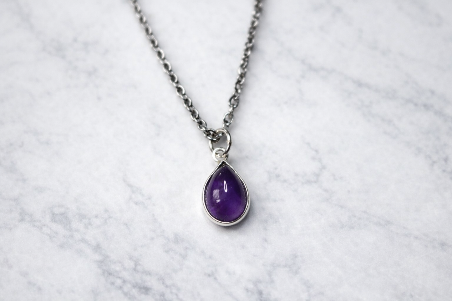 Natural Amethyst Pendant – 925 Sterling Silver