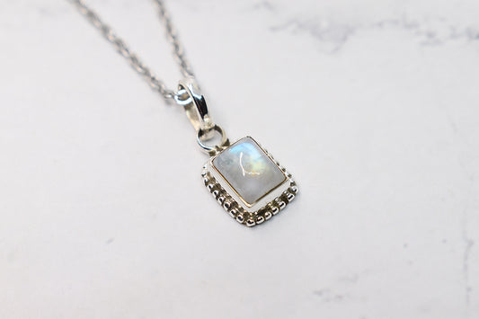 925 sterling silver moonstone pendant necklace, jewelry for women