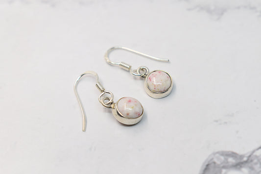 925 sterling silver cinabar stone earring