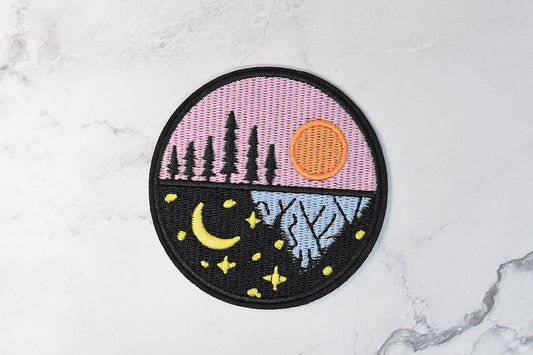 Day and night iron-on patch