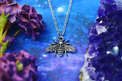 Elegant necklace with moth skull pendant - stainless steel chain
