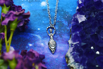 Goddess Pendant Necklace - Stainless Steel Chain Divine Feminine Jewelry