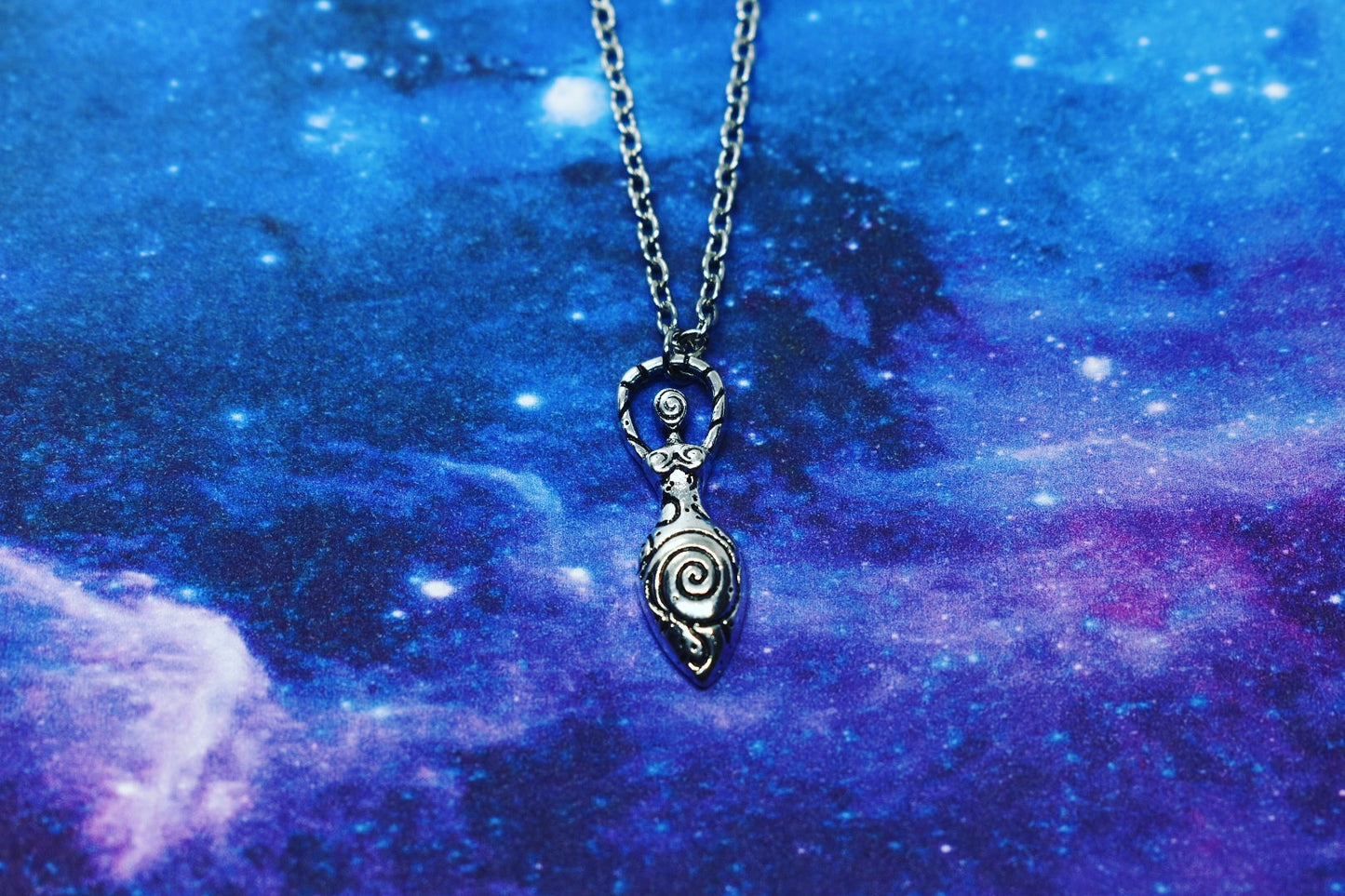 Goddess Pendant Necklace - Stainless Steel Chain Divine Feminine Jewelry