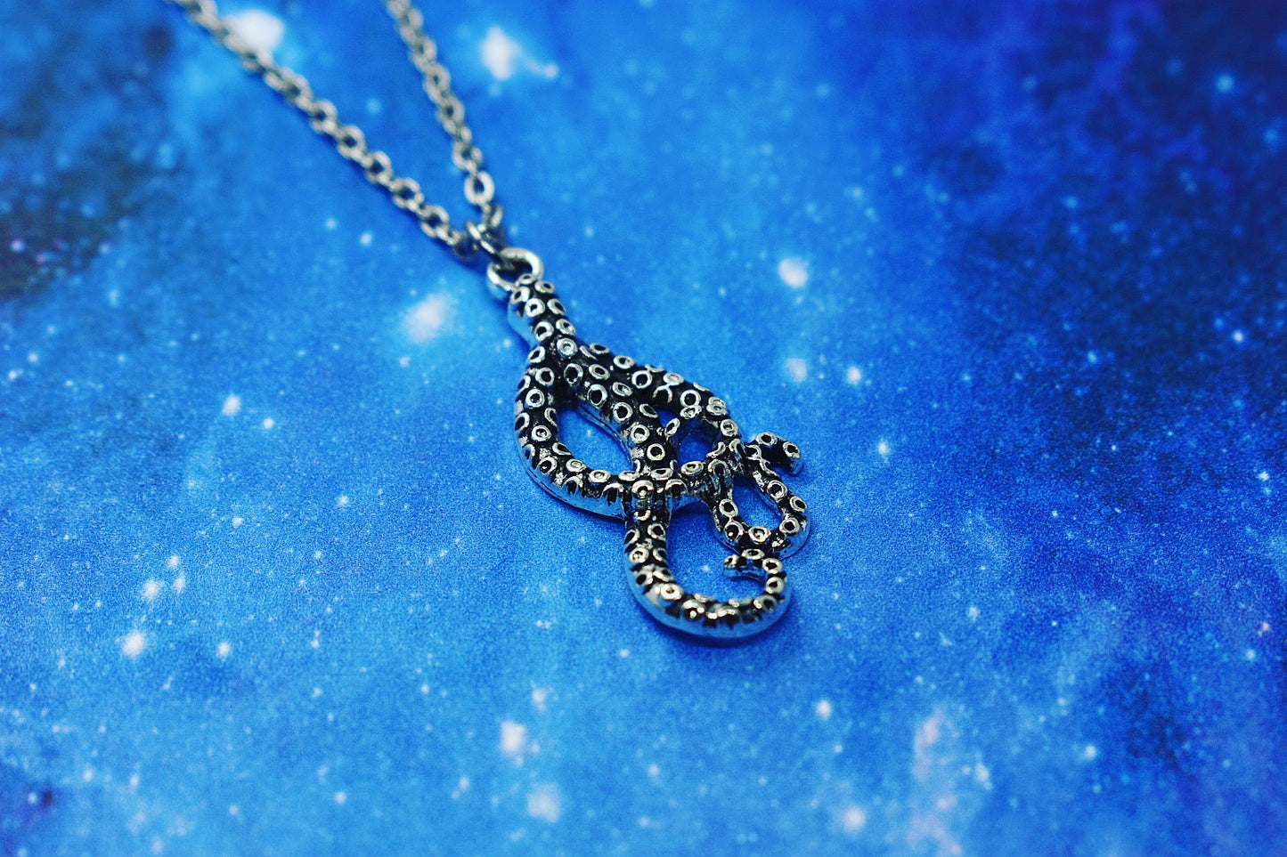 Octopus Tentacle Pendant Necklace - Stainless Steel Chain