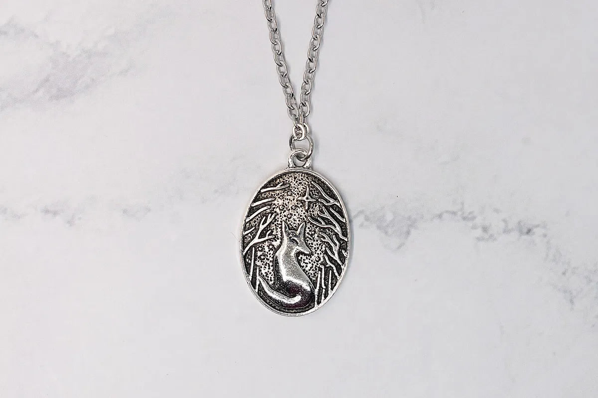 collier renard avec étoile, bijoux wicca, sorcière, bijoux gothique, collier femme