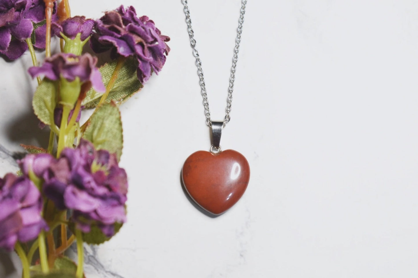 Red Jasper Heart Necklace