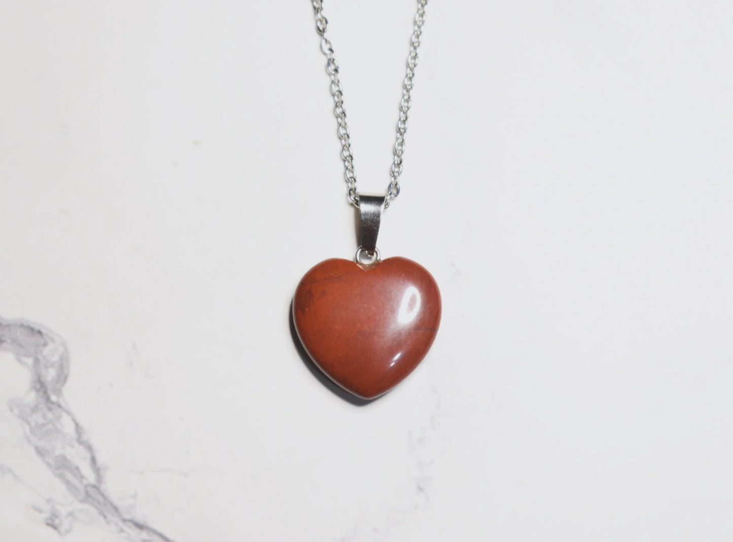 Red Jasper Heart Necklace