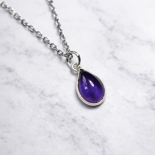 Natural Amethyst Pendant – 925 Sterling Silver