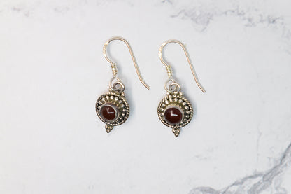 925 Sterling Silver Carnelian Stone Earring