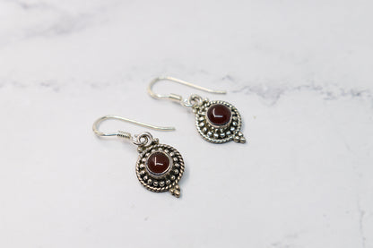 925 Sterling Silver Carnelian Stone Earring