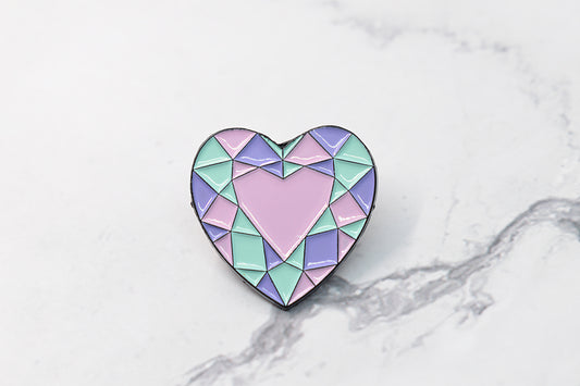 Heart enamel pin