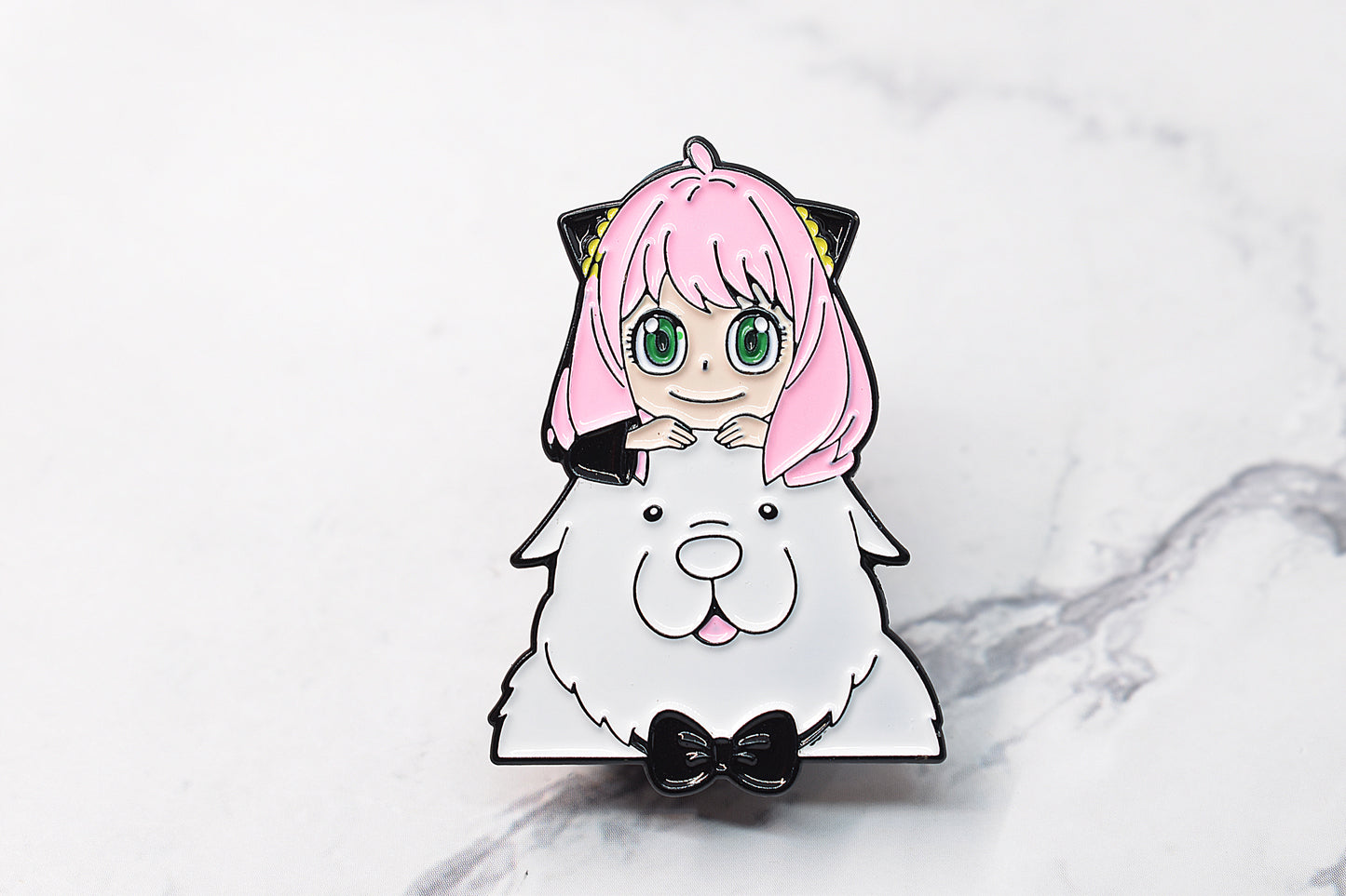 Enamel pin Anya Forger with her dog Bond, Spy x Family, anime, anime accessory, manga