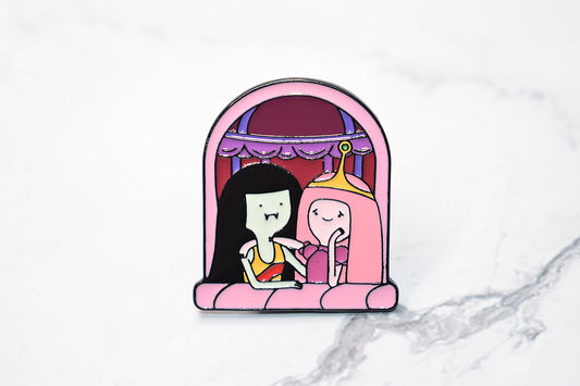 Princess bubblegum and Marceline enamel pin, adventure time, anime, anime accessory