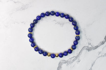 Bracelet pierre lapis lazuli, bracelet mala, bracelet pour femme, reiki, fait main au Québec