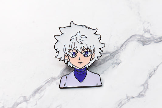 Killua enamel pin, hunter x hunter, manga, anime, anime accessory