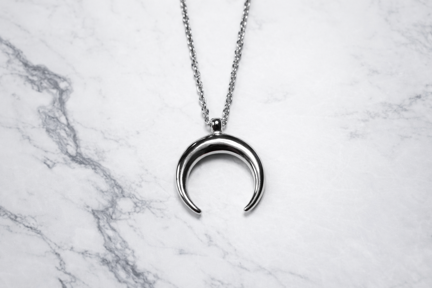 Half-moon necklace, witch necklace, moon pendant, wicca jewelry, moon charm