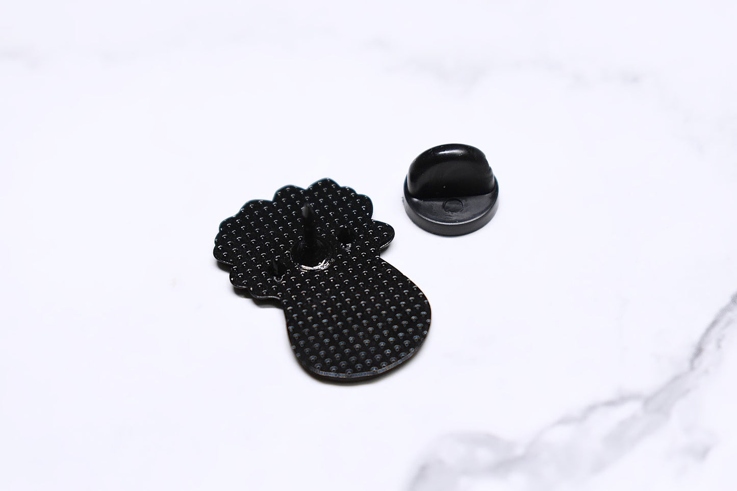 Black Cat Enamel Pin with Flowers on Head