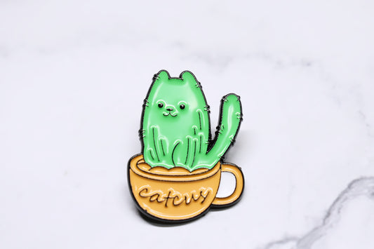 Épingle en émail de chat de cactus