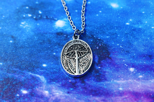 Enchanted forest mushroom pendant