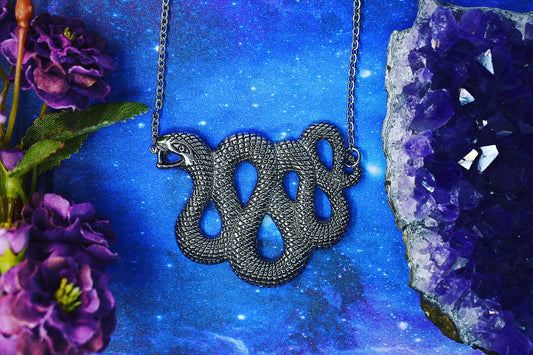 Necklace with snake pendant