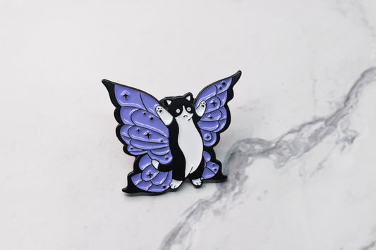 Butterfly Cat Enamel Pin